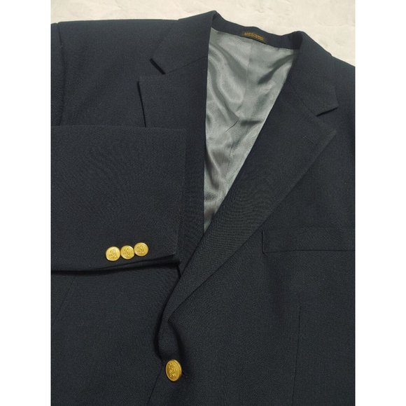 Stafford Other - Men's Stafford Navy Blue Hopsack Sport Coat Blazer 44R with Gold Buttons